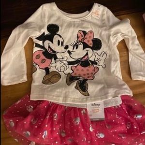 Disney Mickey and Minnie mouse long sleeve top and skirt new size 12 months